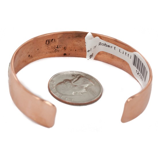 Handmade .925 Certified Authentic Sterling Silver and Pure Copper Navajo Native American Bracelet 12703-5