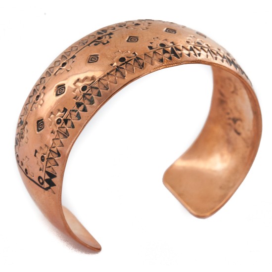 Navajo Handmade Certified Authentic Pure Copper Native American Bracelet 12777-43