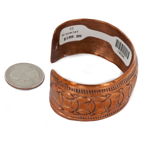 Navajo Handmade Certified Authentic Pure Copper Native American Bracelet 12595-31