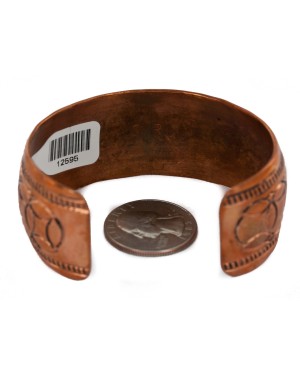 Navajo Handmade Certified Authentic Pure Copper Native American Bracelet 12595-31