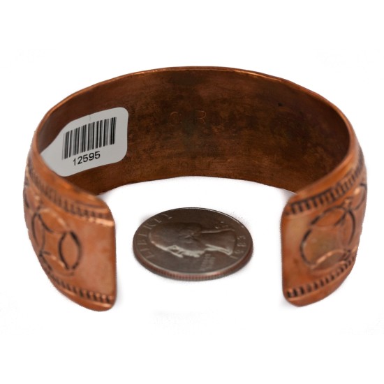Navajo Handmade Certified Authentic Pure Copper Native American Bracelet 12595-31