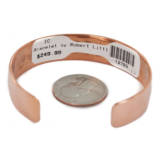 Handmade Certified Authentic Navajo .925 Sterling Silver and Pure Copper Native American Bracelet 12703-181