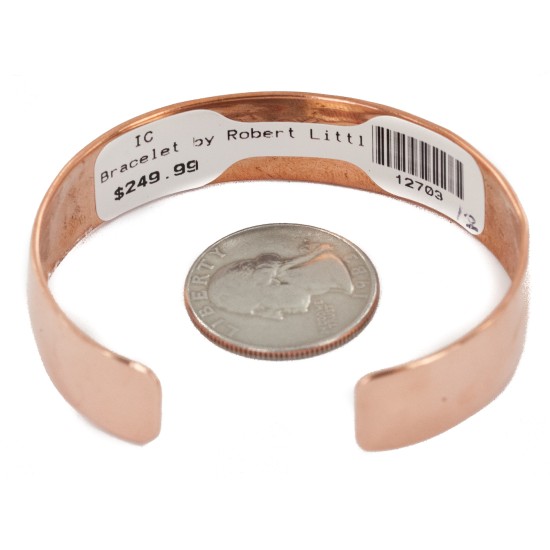 Handmade Certified Authentic Navajo Pure Copper and .925 Sterling Silver Native American Bracelet 12703-12 Handmade Certified Authentic Navajo Pure Copper and .925 Sterling Silver Native American Bracelet 12703-12