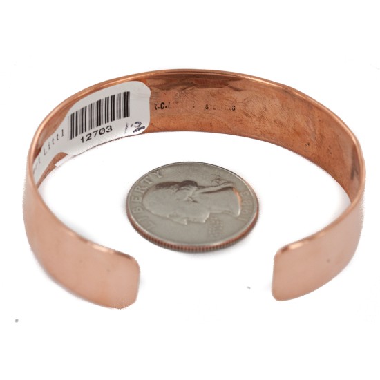 Handmade Certified Authentic Navajo Pure Copper and .925 Sterling Silver Native American Bracelet 12703-12 Handmade Certified Authentic Navajo Pure Copper and .925 Sterling Silver Native American Bracelet 12703-12