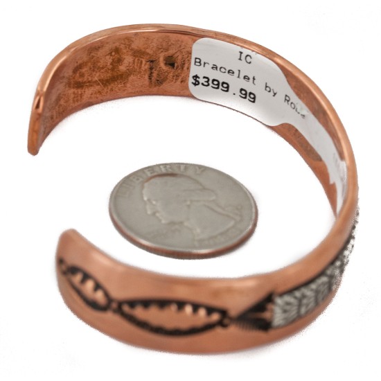 Handmade Certified Authentic Navajo Pure Copper and .925 Sterling Silver Native American Bracelet 12696-11