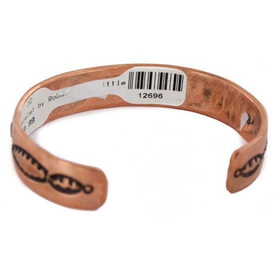 Handmade Certified Authentic Navajo Pure Copper and .925 Sterling Silver Native American Bracelet 12696-11