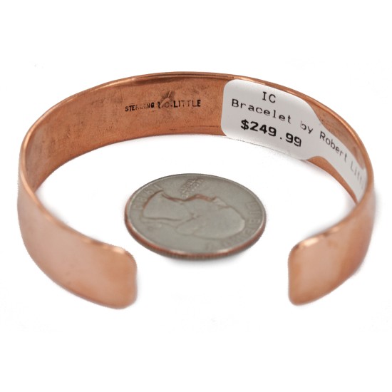 Certified Authentic Handmade Navajo Pure Copper and .925 Sterling Silver Native American Bracelet 12703-15