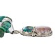 .925 Sterling Silver Certified Authentic Navajo Natural Turquoise Spiny Oyster Native American Necklace 24415-4-25289