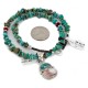 .925 Sterling Silver Certified Authentic Navajo Natural Turquoise Spiny Oyster Native American Necklace 24415-4-25289