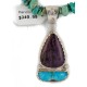 .925 Sterling Silver Certified Authentic Navajo Natural Turquoise Sugilite Native American Necklace 24410-1-25289 .925 Sterling Silver Certified Authentic Navajo Natural Turquoise Sugilite Native American Necklace 24410-1-25289