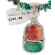 .925 Sterling Silver Certified Authentic Navajo Turquoise Spiny Oyster Native American Necklace 24415-1-25289