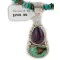 .925 Sterling Silver Certified Authentic Navajo Turquoise Sugilite Native American Necklace 24411-4-1601