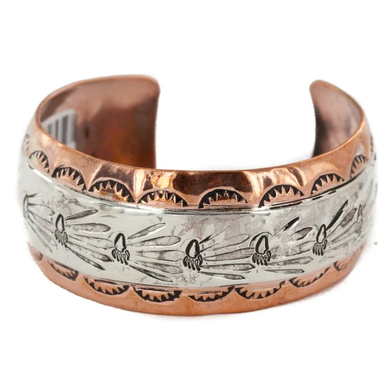 Bear Paw Handmade Navajo .925 Sterling Silver and Pure Copper Native American Bracelet 12865-3 Bear Paw Handmade Navajo .925 Sterling Silver and Pure Copper Native American Bracelet 12865-3
