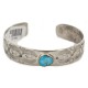 Handmade Certified Authentic Navajo Horned Lizard Nickel Natural Turquoise Native American Bracelet 12796-5