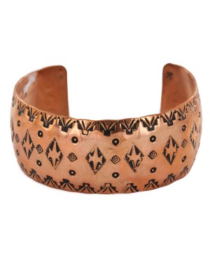 Handmade Certified Authentic Navajo Pure Copper Native American Bracelet 12777-71