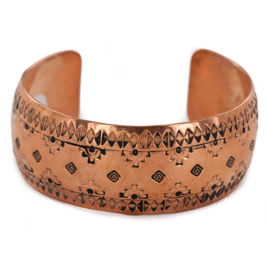 Navajo Handmade Certified Authentic Pure Copper Native American Bracelet 12777-43
