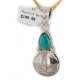 Vintage Style Buffalo Nickel and .925 Sterling Silver Handmade Certified Authentic Navajo Natural Turquoise Native American Necklace 24412-3