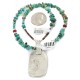 .925 Sterling Silver and Nickel Certified Authentic Handmade Navajo Natural Turquoise Coral Native American Necklace 12810-3-1607-2