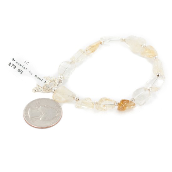 Certified Authentic Navajo Natural Smoky Quartz Native American Bracelet 12945-4