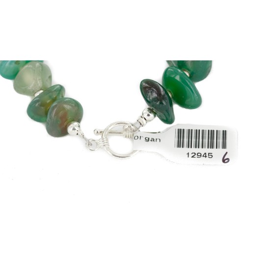 Certified Authentic Navajo Natural Jade Native American Bracelet 12945-6