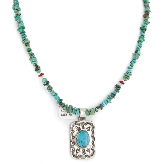 .925 Sterling Silver and Nickel Handmade Navajo Natural Turquoise Coral Native American Necklace 12810-2-1601 .925 Sterling Silver and Nickel Handmade Navajo Natural Turquoise Coral Native American Necklace 12810-2-1601