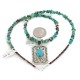 .925 Sterling Silver and Nickel Certified Authentic Handmade Navajo Natural Turquoise Coral Native American Necklace 12810-2-1601