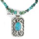 .925 Sterling Silver and Nickel Certified Authentic Handmade Navajo Natural Turquoise Coral Native American Necklace 12810-2-1601