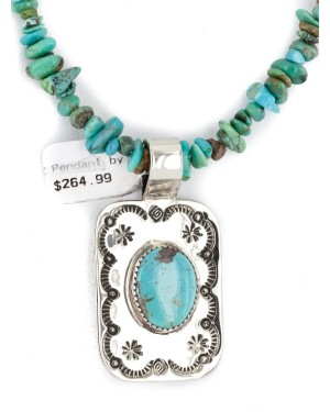 .925 Sterling Silver and Nickel Certified Authentic Handmade Navajo Natural Turquoise Coral Native American Necklace 12810-6-25289
