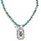.925 Sterling Silver and Nickel Certified Authentic Navajo Handmade Natural Turquoise Coral Native American Necklace 12810-5-1601