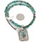 .925 Sterling Silver and Nickel Certified Authentic Navajo Handmade Natural Turquoise Coral Native American Necklace 12810-5-1601
