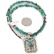 .925 Sterling Silver and Nickel Certified Authentic Navajo Handmade Natural Turquoise Coral Native American Necklace 12810-5-1601