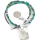 .925 Sterling Silver and Nickel Certified Authentic Navajo Handmade Natural Turquoise Coral Native American Necklace 12810-5-1601