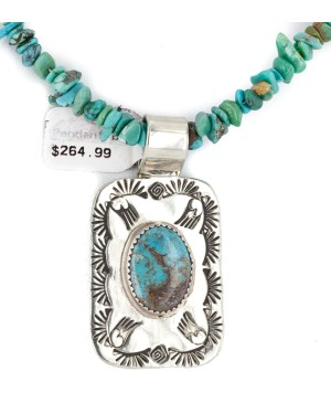 .925 Sterling Silver and Nickel Certified Authentic Navajo Handmade Natural Turquoise Coral Native American Necklace 12810-5-1601