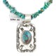 .925 Sterling Silver and Nickel Certified Authentic Navajo Handmade Natural Turquoise Coral Native American Necklace 12810-5-1601