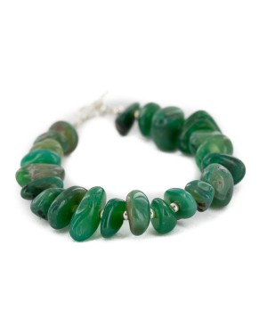 Certified Authentic Navajo Natural Jade Native American Bracelet 12945-6