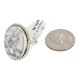 Handmade Oval Navajo .925 Sterling Silver Certified Authentic White Howlite Native American Ring  17025-4