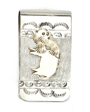 12kt Gold Filled and .925 Sterling Silver Buffalo Handmade Certified Authentic Navajo Native American Money Clip 11259-1 12kt Gold Filled and .925 Sterling Silver Buffalo Handmade Certified Authentic Navajo Native American Money Clip 11259-1