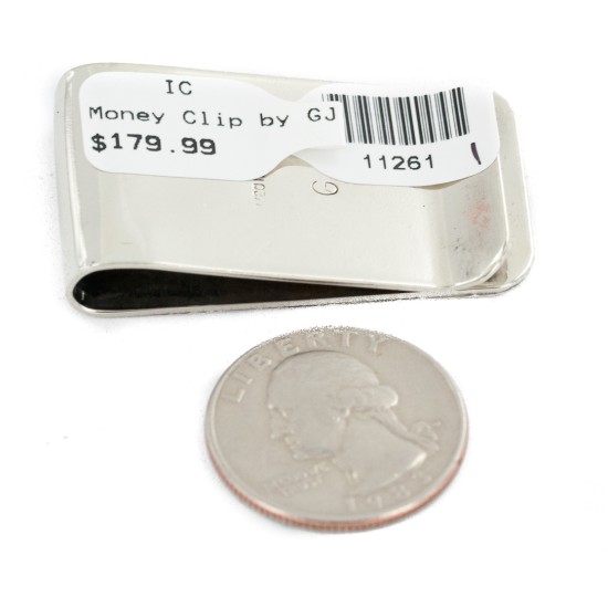 12kt Gold Filled and .925 Sterling Silver Eagle Head Handmade Certified Authentic Navajo Native American Money Clip 11261-1
