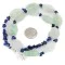 Navajo Native American Green Quartz and Lapis Sterling Silver Necklace Navajo Native American Green Quartz and Lapis Sterling Silver Necklace