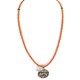 12kt Gold Filled .925 Sterling Silver Gecko Handmade Certified Authentic Navajo Natural Turquoise Carnelian Native American Necklace 14456-15163