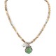 .925 Sterling Silver Certified Authentic Navajo Natural Turquoise and Jasper Native American Necklace 740104-14-1585