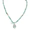 .925 Sterling Silver Handmade Certified Authentic Navajo Natural Turquoise Goldstone Native American Necklace 15065-24-15851