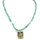 12kt Gold Filled and .925 Sterling Silver Handmade Certified Authentic Horse Navajo Turquoise Heishi Native American Necklace 740101-29-15781