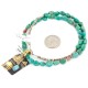 12kt Gold Filled and .925 Sterling Silver Handmade Certified Authentic Storyteller Navajo Turquoise Charoite Native American Necklace 15036-8-15781