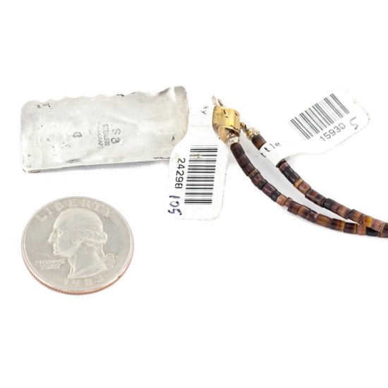 12kt Gold Filled and .925 Sterling Silver Arrowhead Handmade Certified Authentic Navajo Coral Natural Turquoise Native American Necklace 24298-105-15930-5