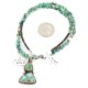 .925 Sterling Silver Certified Authentic Navajo Natural White Buffalo and Turquoise Native American Necklace 14545-24-15781