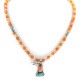 .925 Sterling Silver Certified Authentic Navajo Natural Turquoise Carnelian and Spiny Oyster Native American Necklace 14164-1-15338