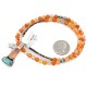 .925 Sterling Silver Certified Authentic Navajo Natural Turquoise Carnelian and Spiny Oyster Native American Necklace 14164-1-15338