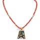 12kt Gold Filled and .925 Sterling Silver Kokopelli Handmade Certified Authentic Navajo Coral Turquoise Spiny Oyster Native American Necklace 24145-15780