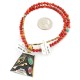12kt Gold Filled and .925 Sterling Silver Kokopelli Handmade Certified Authentic Navajo Coral Turquoise Spiny Oyster Native American Necklace 24145-15780